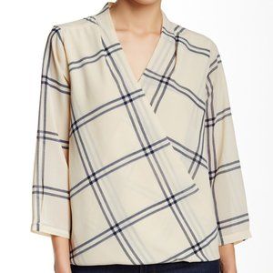 SUPER SALE Plaid Surplice RDI Blouse